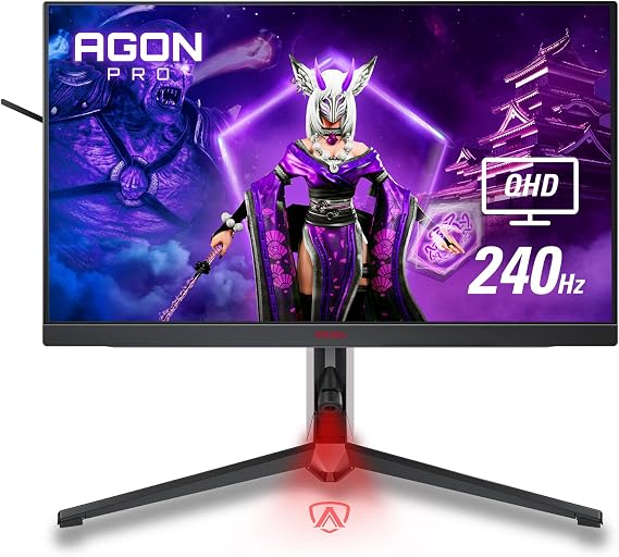 AOC Agon PRO AG274QZM 27 Tournament Gaming Monitor, QHD 2560x1440, 240Hz 1ms, G-SYNC Compatible, DisplayHDR 1000, Mini-LED Backlight, Height Adjustable,Black