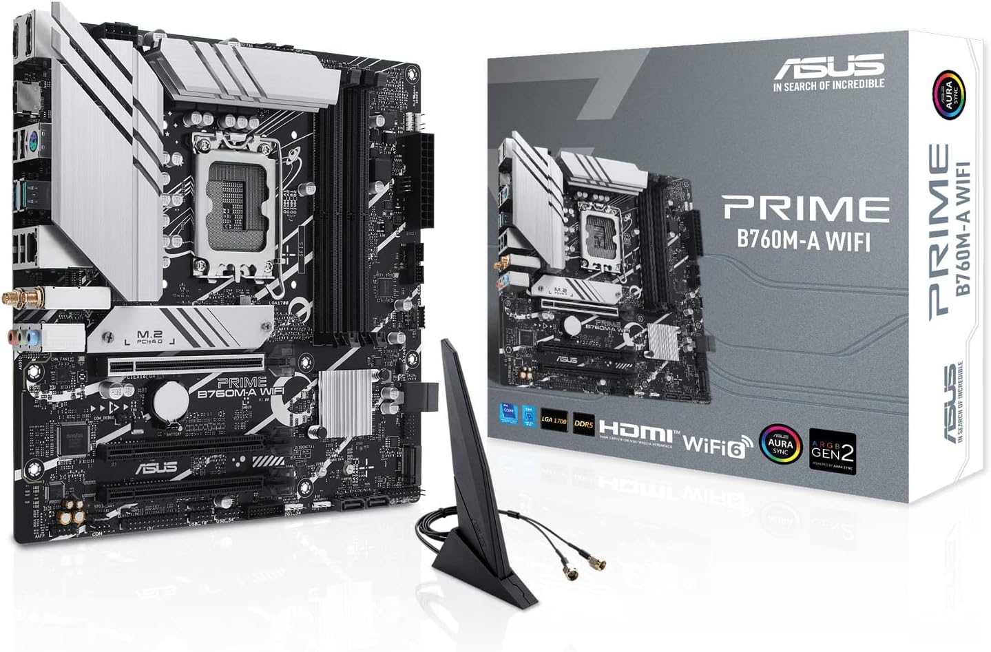 Asus Prime B760M-A WIFI D5 Intel B760 Soket 1700 DDR5 7200OC MHz mATX Gaming Oyuncu Anakart