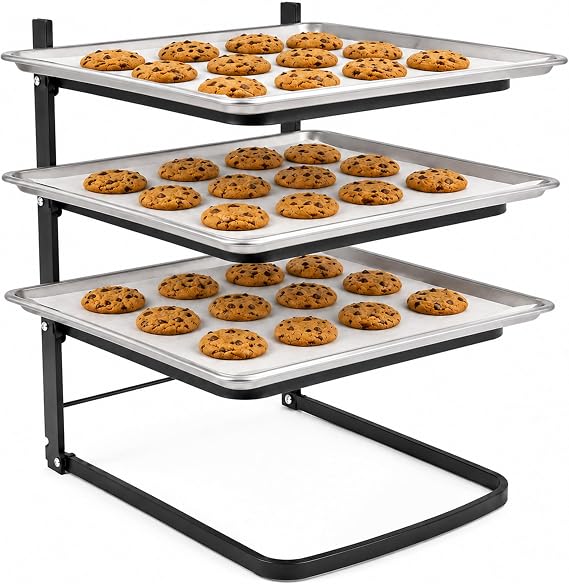 Linden Sweden Metal Bakers Cooling Rack - Cooling Racks for Cooking and Baking - Storage for Craft and Baking Supplies - Collapsible Racks for Pizza Stones, Cookie Sheets, Pans - 22x 10x 1 Inches