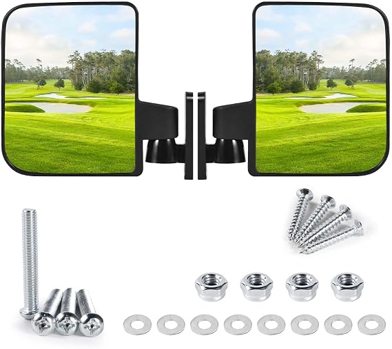 OBTANIM Adjustable Golf Cart Side Rear View Mirrors for Club Car EZ GO Yamaha and Others Carts