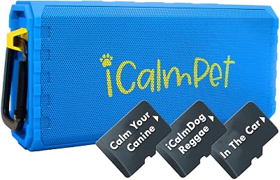 Dog Lovers Deluxe | iCalmPet Ruff n Ready Portable Speaker with 5-hrs of Canine Calming Music | 3 MicroSDs