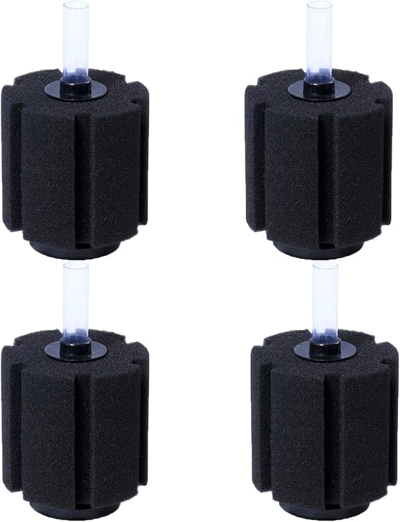 AQUANEAT Aquarium Sponge Filter Breeding Fry Betta Shrimp Nano Fish Tank 4pcs (Large up to 60Gal)