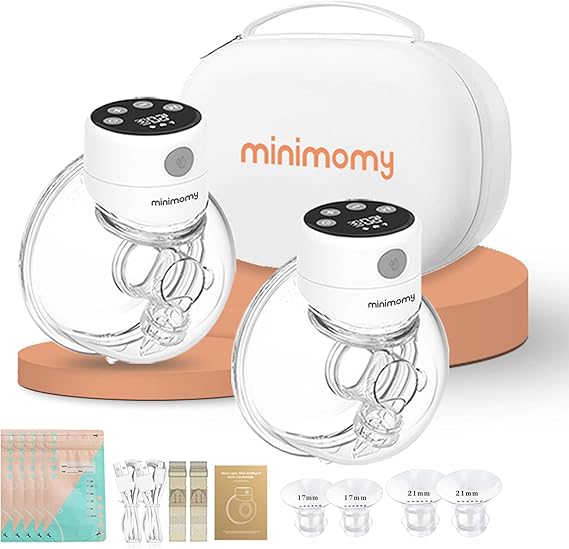 Wearable Hands-Free Electric Breast Pump Double Portable Pump, 3 Modes 12 Levels, Quiet Rechargeable Breastfeeding Pump, LED Display, 24mm & Multiple Flange Sizes (2 Count)