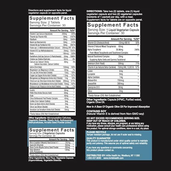 Invite Health Mens Multivitamin - Comprehensive Daily Multivitamin with Enhanced Support for Mens Nutrition - 30 Day Supply
