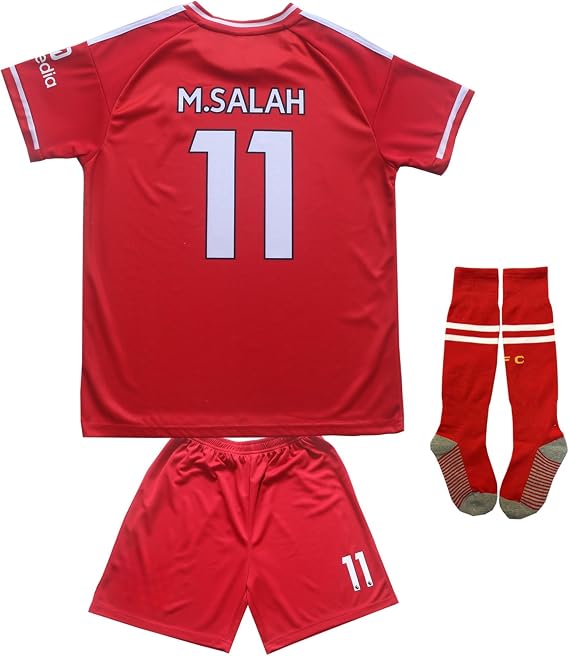 LeenBD Mo 25/26 No #11 Kids Soccer Jersey Shirts Football Futbol Socks Set Youth Sizes