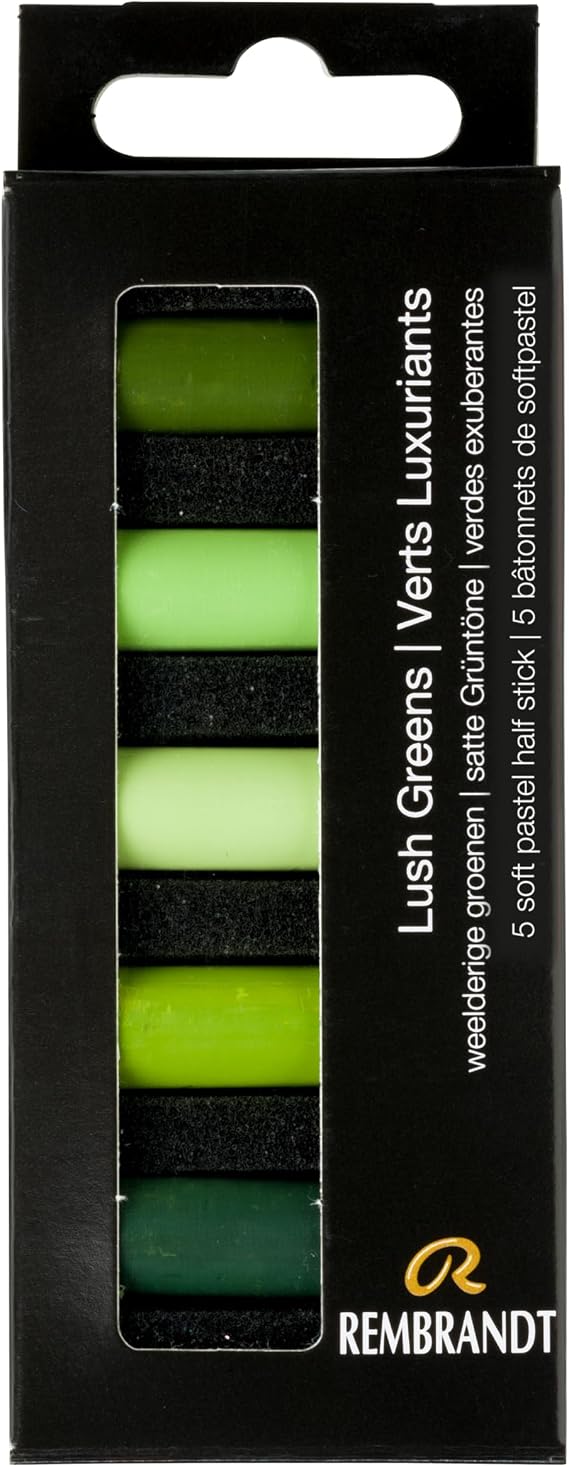 Rembrandt Professional Soft Pastel Set Lush Greens | 5 Half Pastels