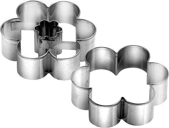 Tescoma Shortcake Cutters, Little Flower 2 Pcs Delicia", Stainless Steel, Assorted, 16 x 7.5 x 1.8 cm
