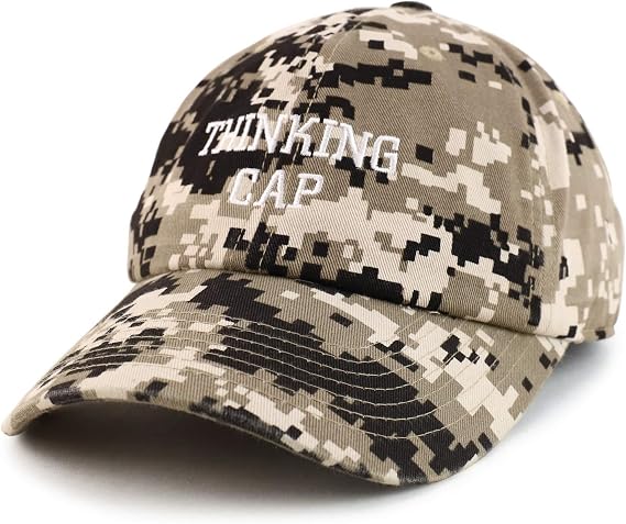 Trendy Apparel Shop Thinking Cap Embroidered Dad Hat Adjustable Cotton Baseball Cap