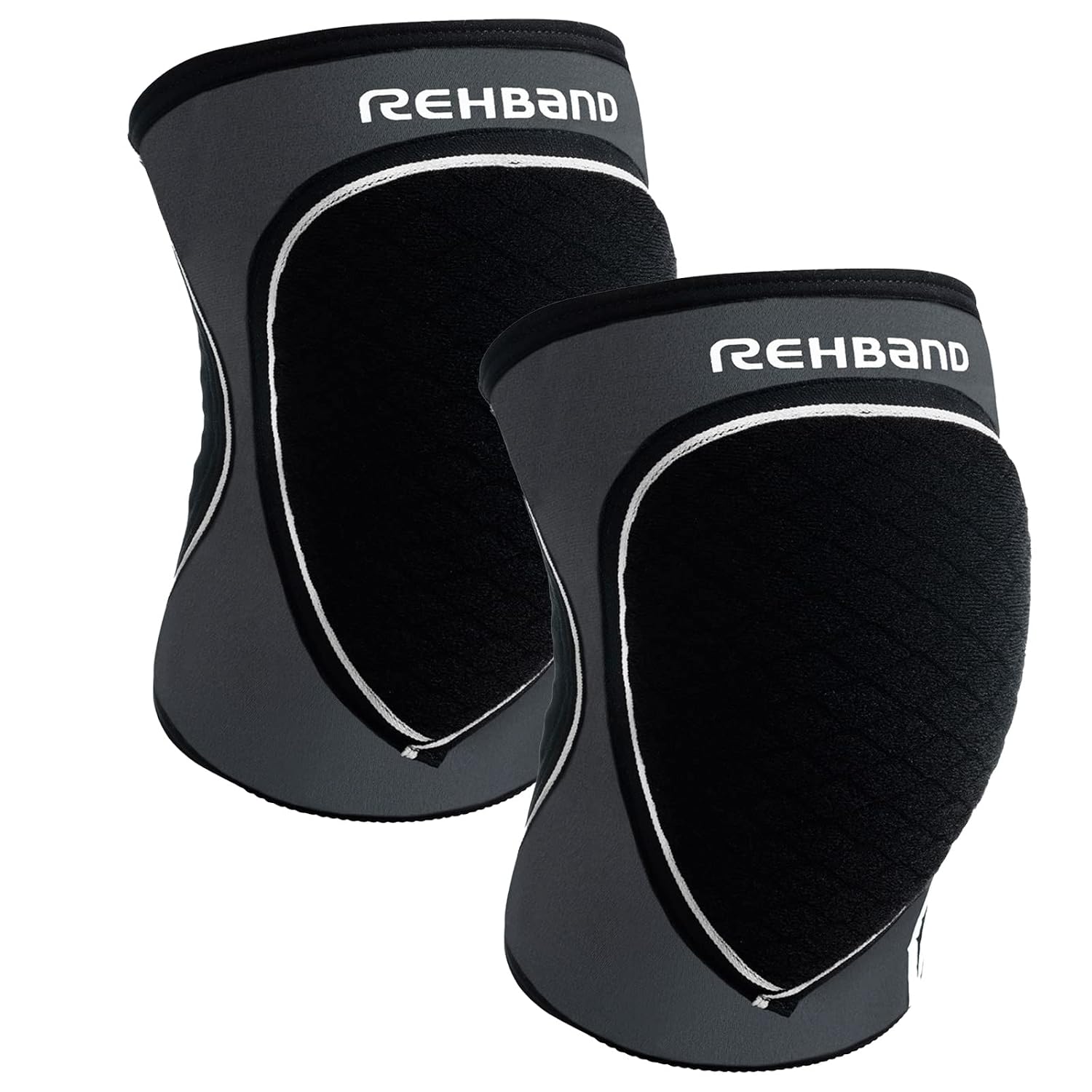 Rehband Knee Pads for Volleyball, Handball & Indoor Sports, Neoprene Knee Sleeve Protector, Comfortable & Snug Fit, Shock-absorbing Sports Knee Pads Unisex, Colour:Black - 1 Pair, Size:X-Small