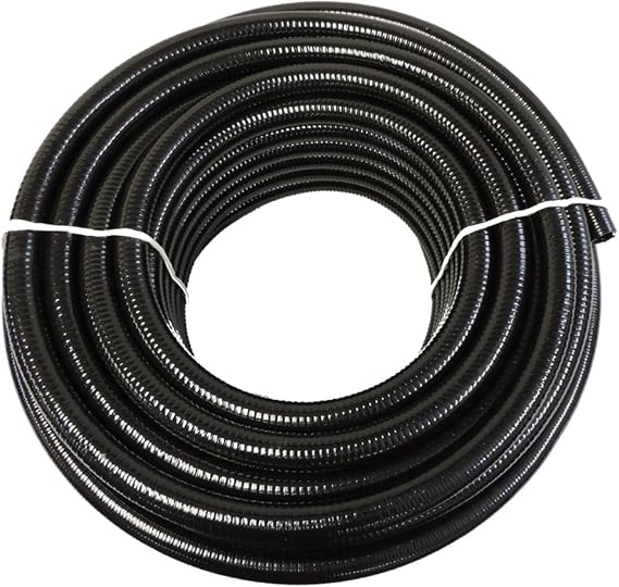 (1 1/2" Dia. x 25 ft) - HydroMaxx Black Flexible PVC Pipe for Koi Ponds, Irrigation and Water Gardens