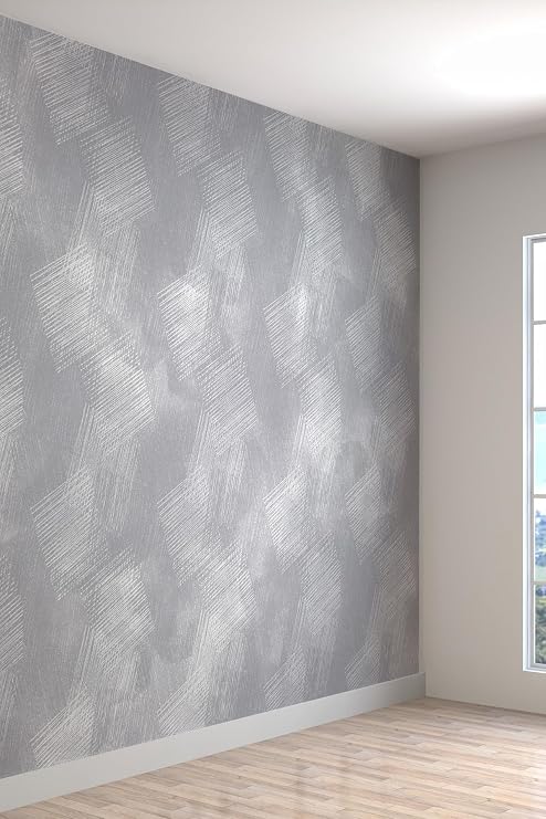 Duvar Kağıdı 3 Boyutlu Fırça Sıva Desenli Silinebilir Tekstil Duvar Kağıdı, 200 x 175
