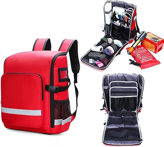 Portable First Aid Kit Bag, Emergency Survival Medicine Storage, for Home, Office, Camping, Workplace, Only(Red)