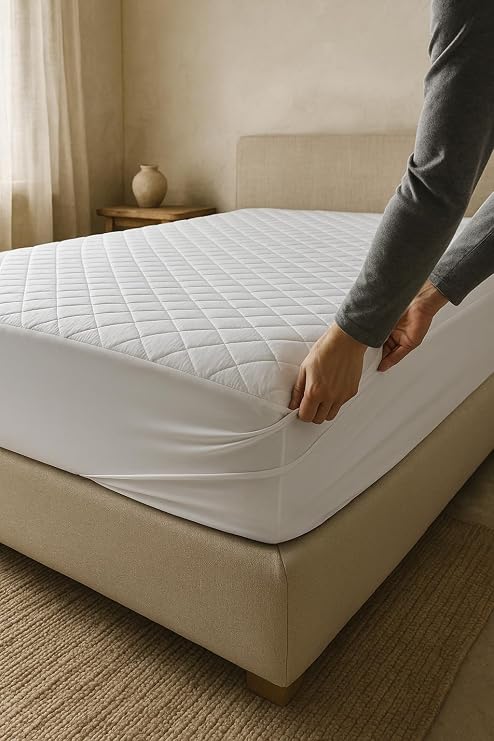 Yatak Alezi Pamuklu Kapitone Fitted Full Kenar Yatak Koruyucu Beyaz (90 x 190)