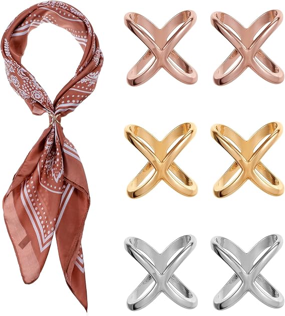 X Shape Scarf Ring Wonderful Scarf Clip Scarves Buckle Holder Scarf Slide Pin Shawl Buckles Bandana Ring