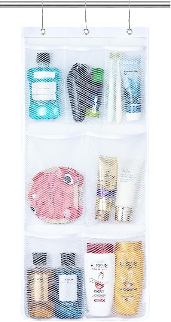 Lifewit Mesh Shower Caddy, 7 Pockets Hanging Bathroom Organizer, 1 Pack