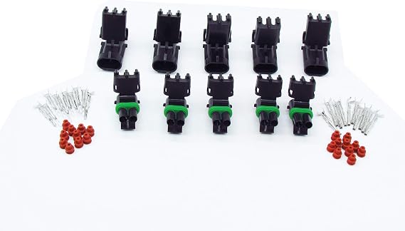 5 Sets GM Haltech MAP 2 pin way male and female Weatherpack waterproof auto Connector includes terminals and seals 12015782/12010973