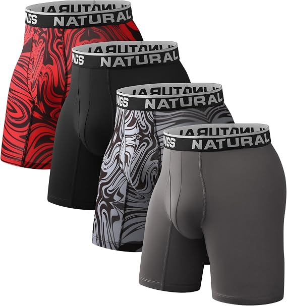 Natural Feelings Anti Chafing Boxers Mens Underwear 4-Pack S M L XL XXL