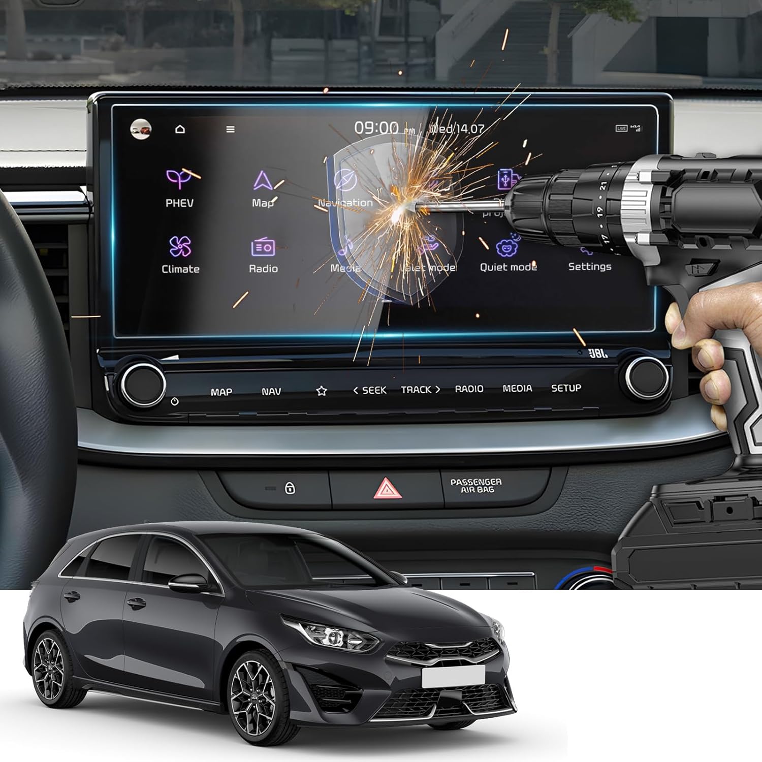 YEE PIN 2022 2023 2024 Kia Forte GT Line Screen Protector for Kia Forte GT-lineGTGT Manual 10.25 Inch Navigation Display 2024 Kia Forte Radio Screen Protector