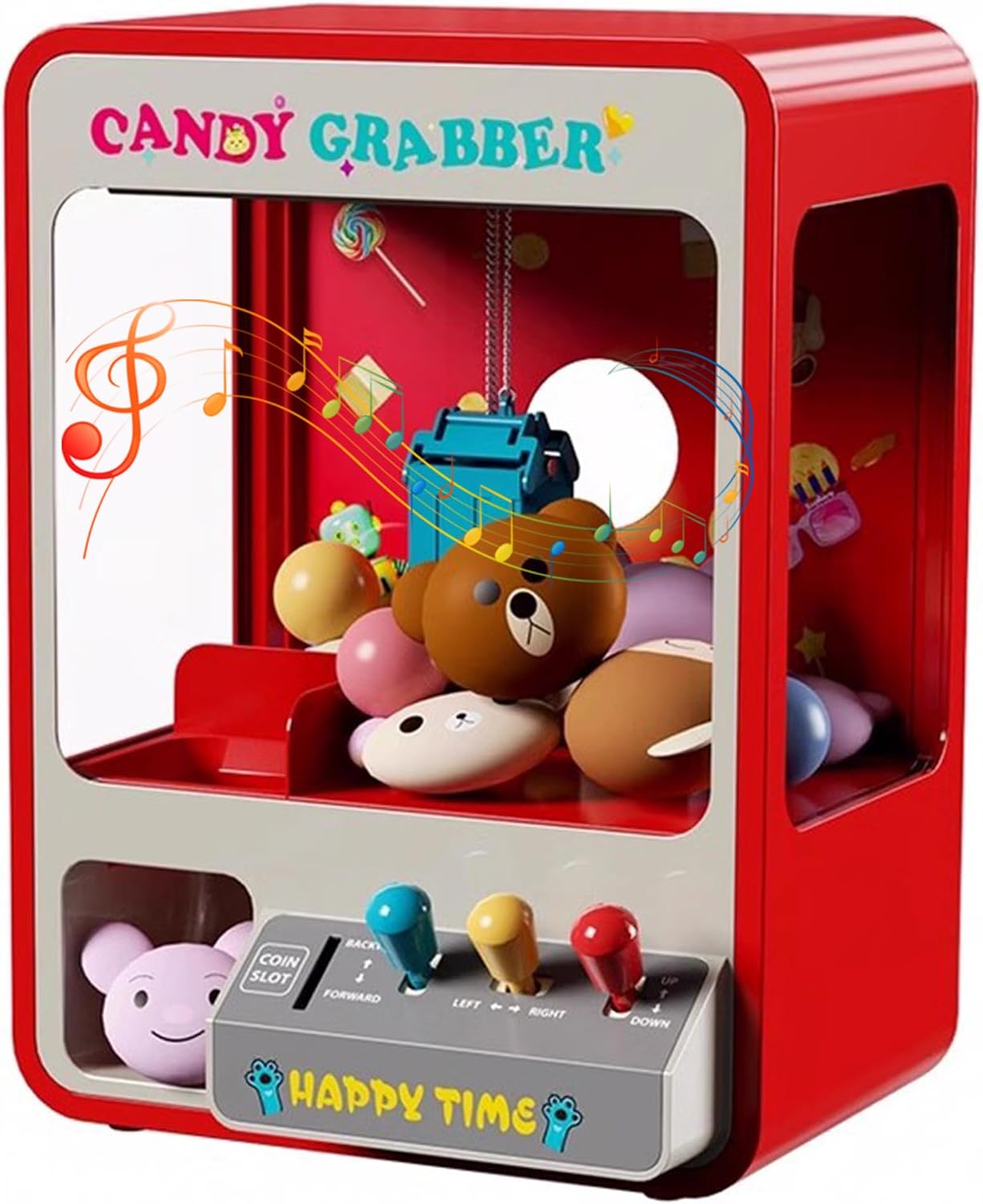 Candy Grabber Machine Battery Operated and USB Powered Retro Arcade with Claw Fairground Joystick Game Kids Mini Candy Grabber Catcher Novelty Sweets Dispenser Claw Machine