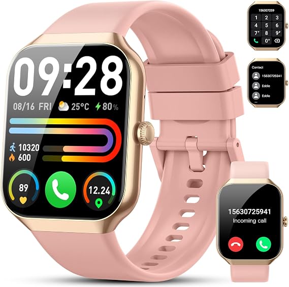 Smart Watch(Answer/Make Call), 2025 New Smartwatch for Men Women, 1.96" HD Fitness Watch with 110+ Sport Modes, Heart Rate, Sleep Monitor, Pedometer, IP68 Waterproof Activity Tracker for Android iOS