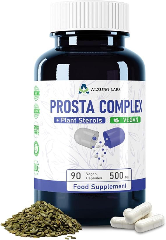 Prosta Complex | Pumpkin Seed, Pygeum Africanum, Beta-Sitosterol & Zinc | 90 Vegan Capsules | 3-Month Supply | GMP & 3rd Party Lab Tested