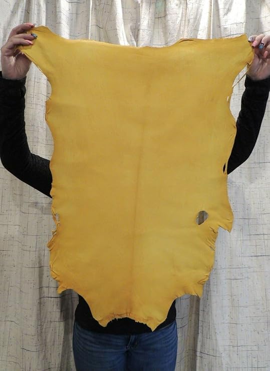 Real Tanned Gold Buckskin Goat Leather Hide - Native Crafts 3-4 SQ Ft (2-3oz)