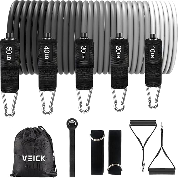 VElCK Resistance Bands Set with Handles for Exercise, Workout and Home Gym