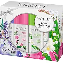 Yardley London Body Spray Collection Modern Classics 4 Pack English Rose Lavender Jasmine & Lily of the Valley Body Mist Set for Women Floral Deodorant Spray Ideal Gift Set