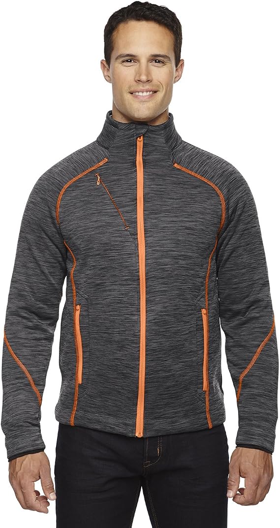 North End Sport Men's Flux Melange Bonded Fleece Jacket, M, CRBN/OR SODA 482