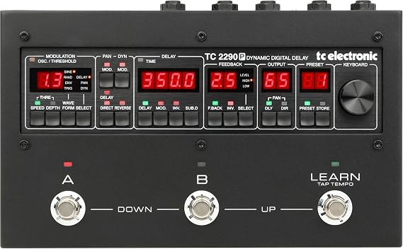 TC Electronic 2290 Dynamic Digital Delay Pedal with 128 Presets, 3 Footswitches, Dedicated 'Learn' Tap Tempo with Sub-Divisions and Feedback Path FX Insert