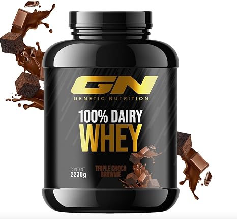 GN Laboratories 100% Dairy Whey Protein Powder 2 kg (Triple Chocolate Brownnie) - Protein Powder for Muscle Building - Protein Powder for Protein Shake