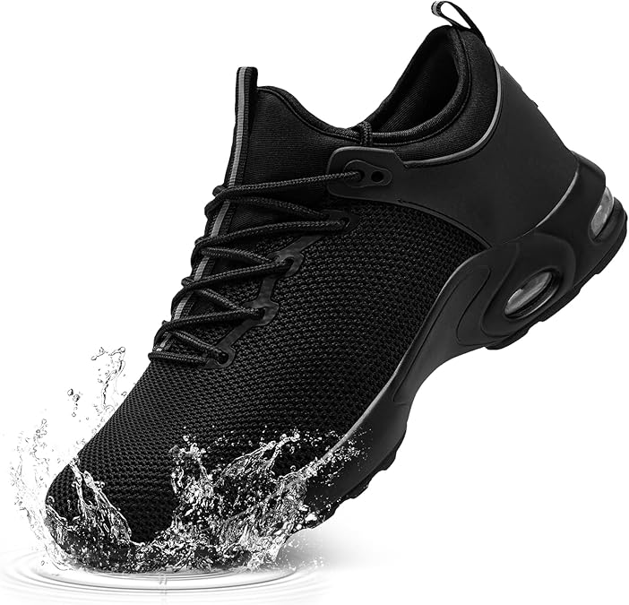 LARNMERN Steel Toe Waterproof Shoes Men Work Sneakers | Slip On Safety Lightweight Comfortable Construction Shoe
