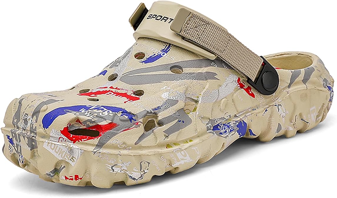 Men's Summer Clogs Camouflage - Non-Slip EVA Slip-On Sandals - Breathable Comfortable Mules - Outdoor Indoor Casual Shoes for Boys Men