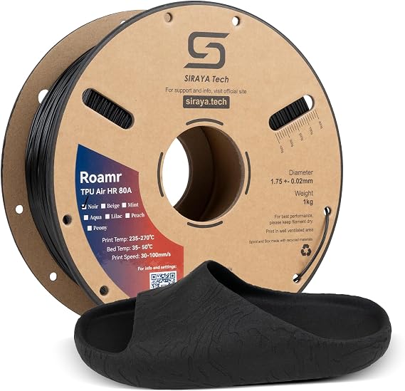 Siraya Tech Roamr TPU Air HR 80A 3D Printer Filament, Noir, 800g