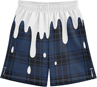 Boys Athletic Shorts Basketball Shorts Melting Ice Cream Teens Hiking Gym Shorts with Pocket for Outdoor Activity 7-15 Y