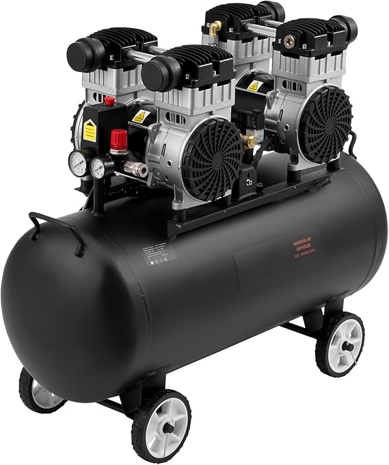 Happybuy Air Compressor, 20 Gallon Steel Tank, 4HP 10.6 CFM@90 PSI Oil-Free Air Compressor & Max. 125 PSI Pressure, 78dB Ultra Quiet Portable Compressor, for Auto Repair, Tire Inflation