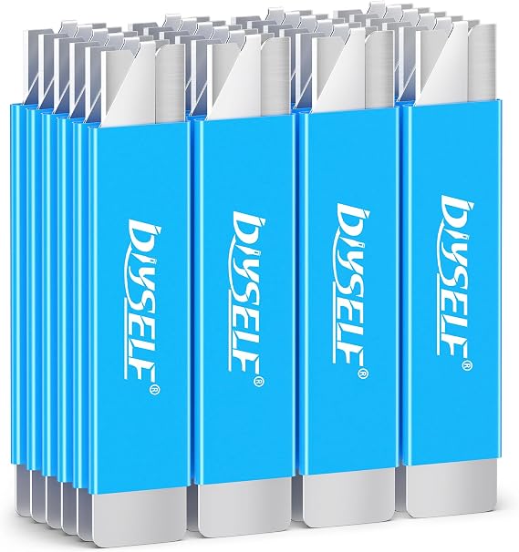 DIYSELF 24 Pack Utility Knife, Small Box Cutters with Locking Metal Shell