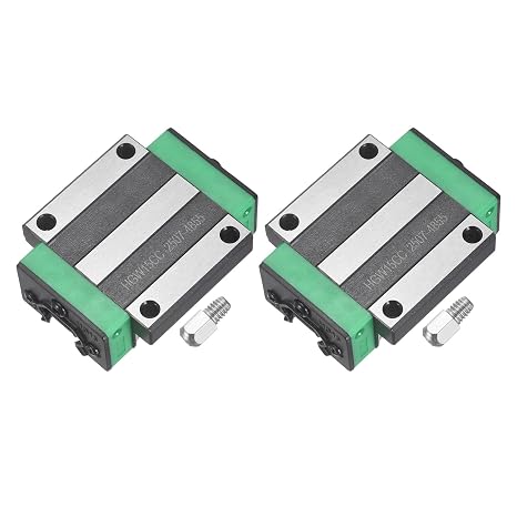 uxcell 2個 HGW15CC リニアスライダーブロック、リニアスライダーベアリングキャリッジブロック ガイドウェイレール用グリースフィッティング付き CNCマシンパーツ3Dプリンター、ブラック