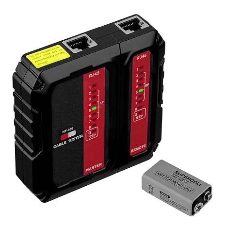 Mcbazel Network Cable Tester for RJ45 RJ11, Ethernet Cable Tester Tool Compatible with CAT5/CAT5E/CAT6/CAT6A, Telephone Line Continuity Test LAN Wire Test Tool