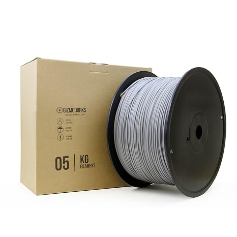 Gizmo Dorks 1.75mm HIPS 3D Printer Filament 5kg 11lb Bulk Spool Gray