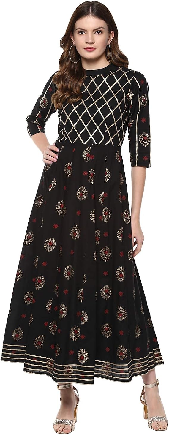 Idalia Women's Cotton Print Anarkali Kurta