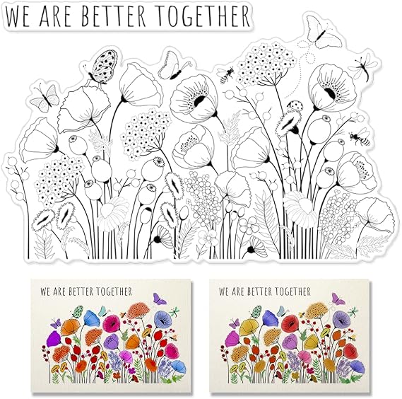 Flowers Background Clear Stamps for Card Making Decoration DIY Scrapbooking, Flower Silicone Transparent Seal Stamps for Embossing Album Decor Craft.