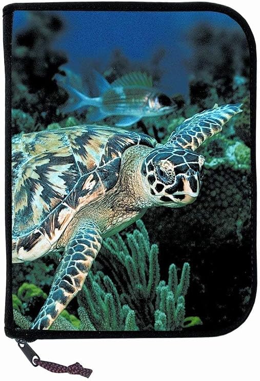 New Scuba Diving 3 Ring Zippered Log Book Binder with FREE Generic Log Insert ($12.95 Value) - Sea Turtle (Amphibious Outfitters)