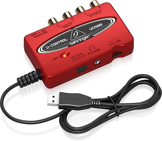 Behringer U-CONTROL UCA222 Ultra-Low Latency 2 In/2 Out USB Audio Interface with Digital Output