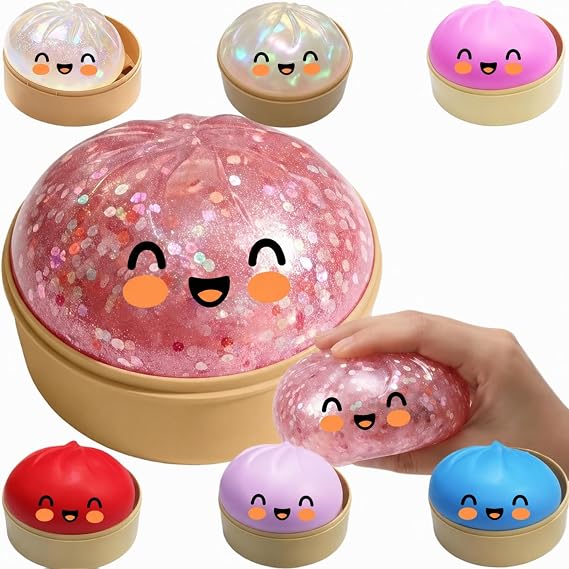 Dumpling Squishy, Vibrant Color Slow Rebound Tactile Accessory, Lovely Decor for Home Office Desk and Daily Relaxing Moments