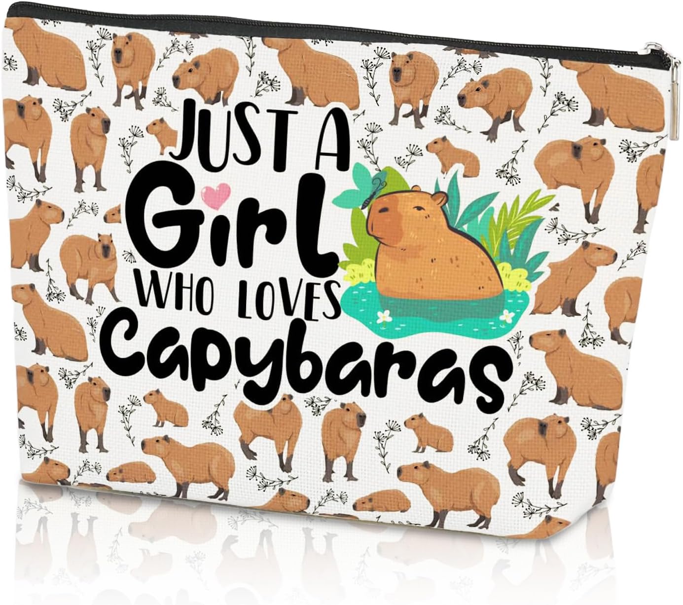 Capybara Makeup Bag Capybara Gifts for Capybara Lovers, Capybara Bag Cute Capybara Cosmetic Bag Capybara Stuff Gifts for Girls Animal Lover Make Up Bag - Just A Girl Who Loves Capybaras