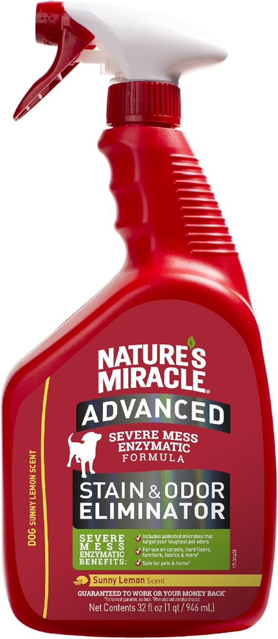 Nature's Miracle Advanced Dog Stain & Odor Eliminator, Severe Mess, 32 oz