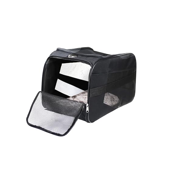 dbest products Pet Smart Cart Carrier, Large, Black, Soft Sided Collapsible Folding Travel Bag, Dog Cat Airline Approved Tote Luggage Backpack