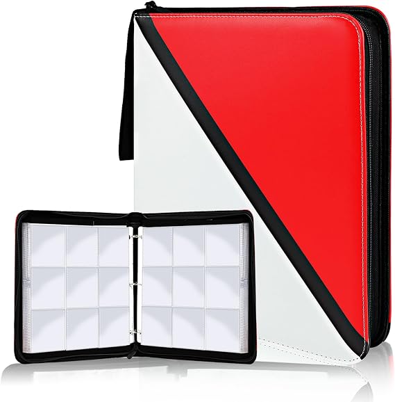 Trading Card Binder 9 Pocket, 900 Pockets Card Holder Red,