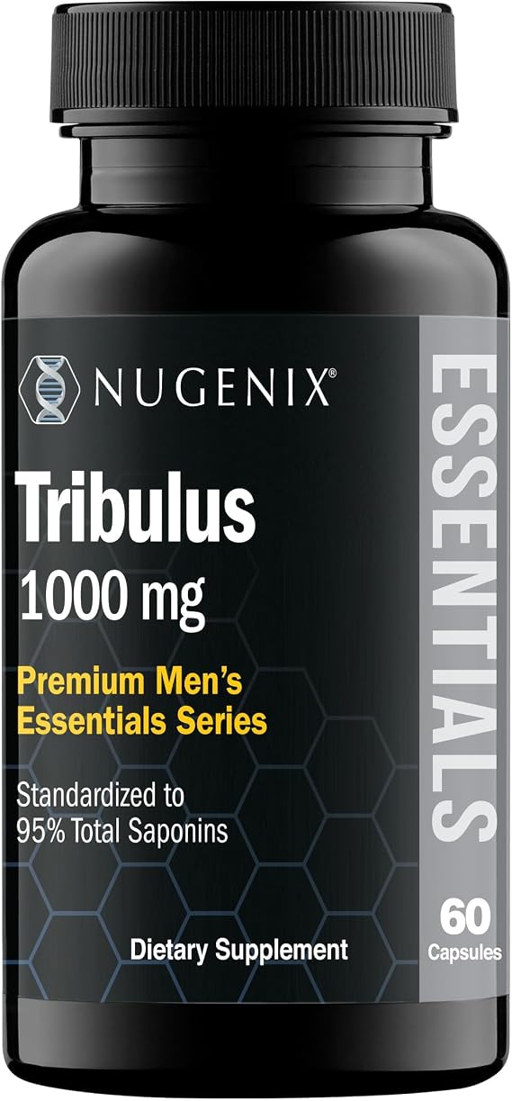 Nugenix Essentials Tribulus Terrestris for Men Extract - 60 Count | Extra Strength, 95% Total Saponins, 1000mg High Potency